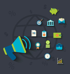 Flat icons concepts on business and finance theme