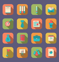 Modern flat icons of web design objects, business, office and ma