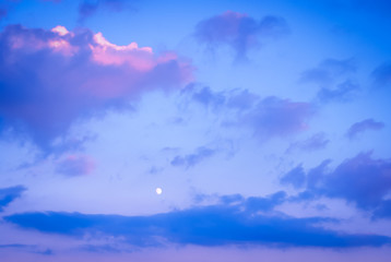 purple night sky and moon 