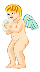  Angel holding a white dove