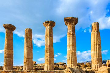 Greek temple in valley of temples in Sicily.