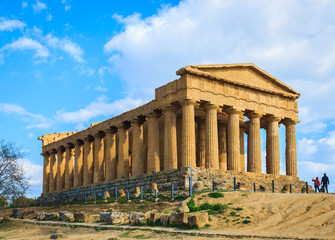 Greek temple in valley of temples in Sicily.