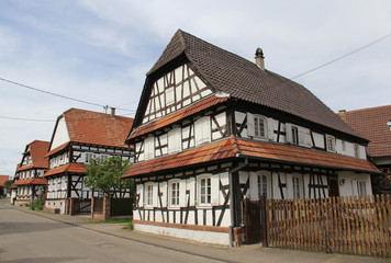 Architecture alsacienne, village de Hunspach France Alsace

