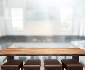 Table Top And Blur Interior Background