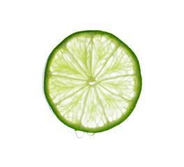 Fresh lime and slice, Isolated on white background