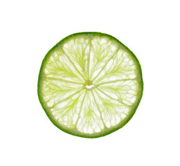 Fresh lime and slice, Isolated on white background