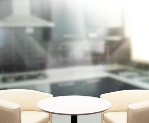 Table Top And Blur Interior Background