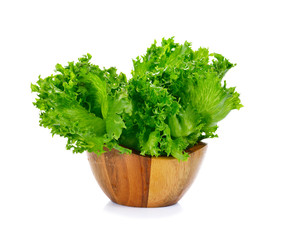 fresh  lettuce leaves isolated on white