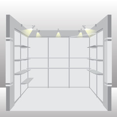 Empty Booth Exhibition. Vector Illustration