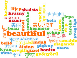 Beautiful multilanguage wordcloud background concept