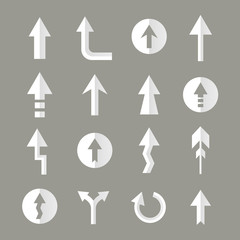 white flat design arrows collection