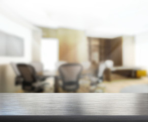 Table Top And Blur Office Background