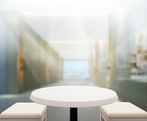 Table Top And Blur Office Background