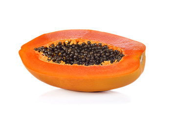 ripe papaya isolated on a white background