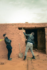 Fototapeta premium Pulling down a wall