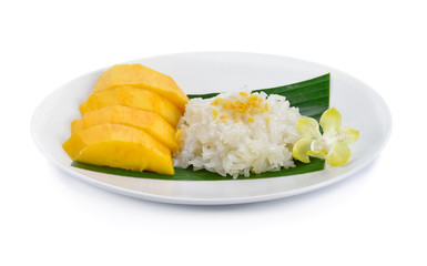 Thai dessert, Mango with sticky rice.