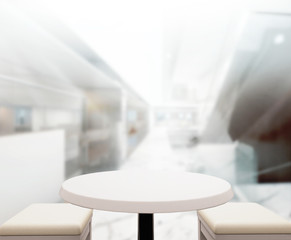 Table Top And Blur Office Background