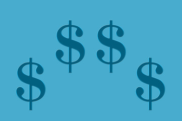 Illustration of Dollar Signs in Blue