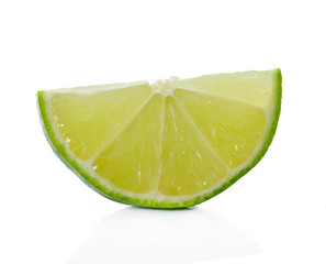 Fresh lime and slice, Isolated on white background