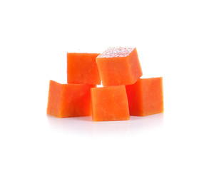 ripe papaya isolated on a white background