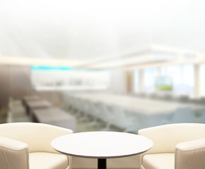 Table Top And Blur Office Background