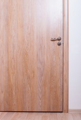 Wooden closed door