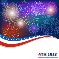 Fourth of July with firework Background