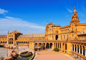  Central building  at  Plaza de Espana  in  day time. Seville, S