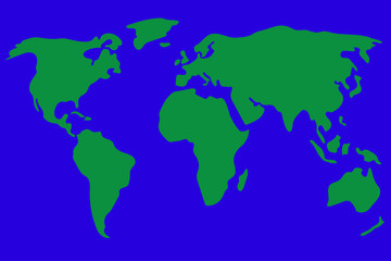 Fototapeta na wymiar Simplified world map vector illustration.