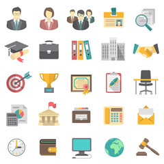 Modern flat vector business resume icons