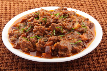 Indian spicy mutton curry.