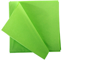 Green Serving colored paper napkins isolated