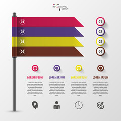 Infographic modern arrow origami style options banner. Vector