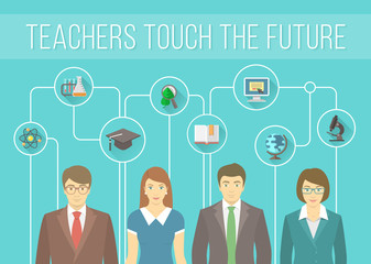 Teachers Team with Education Icons