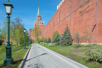 Obraz premium The path to the Trinity tower of Moscow Kremlin, Russia