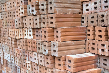 Stack of  bricks for construction materials