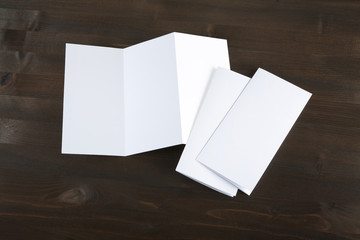 blank white folding paper flyer
