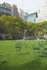 Empty Bryant Park in New York City