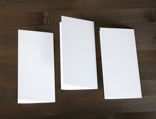 blank white folding paper flyer