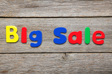 Fototapeta premium Big Sale words made of colorful magnets