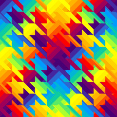 Houndstooths pattern in rainbow colors.