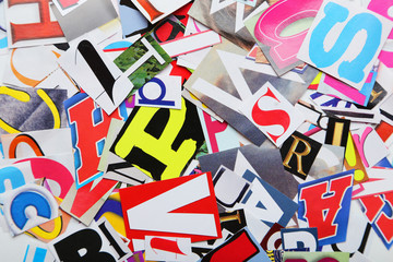 Magazine letters background
