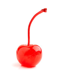 red cocktail cherry isolated on white © Mara Zemgaliete