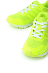 Pair of sport shoes on white background