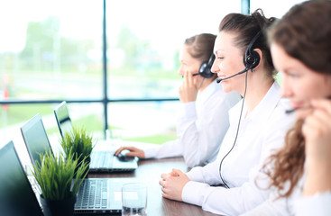 Smiling female customer service representative 