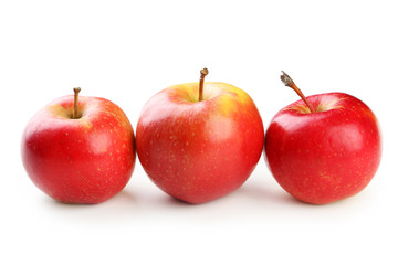 Red apples isolated on white