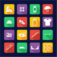 Inline Icons Flat Design