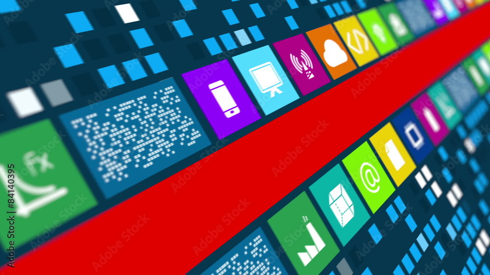 Wall mural high tech and technology concept animation with copy space .