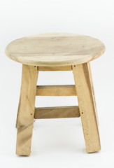 Wooden chair on white background