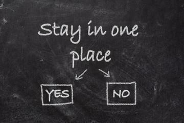 Fototapeta premium Blackboard - Stay In One Place